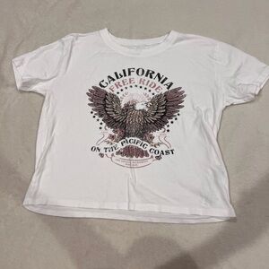 XS white Hollister cropped graphic tee